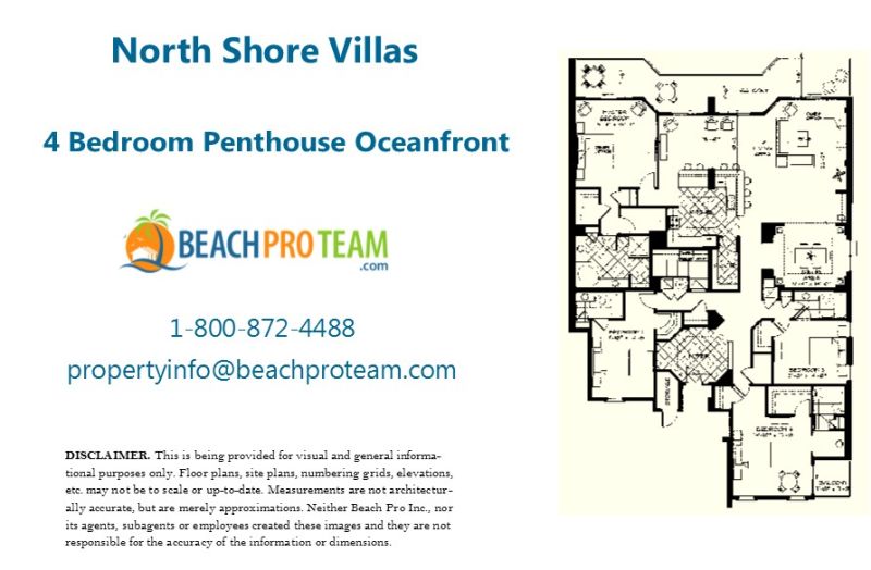 North Shore Villas Floor Plan - 4 Bedroom Oceanfront Penthouse